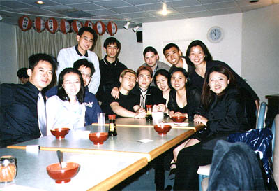 Backstage celebration after karaoke contest