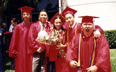 Celebrating graduation with family and friends