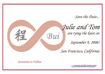 Our Save the Date announcement card